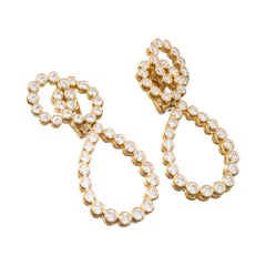 Verdura 18k Yellow Gold Diamond Looped Drop Earrings