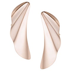 Tiffany Elsa Peretti 18k Rose Gold Medium High Tide Earrings