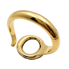 Tiffany Elsa Peretti 18k Gold Black Jade Sevillana Cuff Bracelet