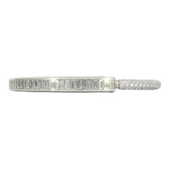 Bracciale Tiffany & Co. con chiusura a lucchetto in oro bianco 18 carati con pavé di diamanti taglio baguette