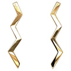 Tiffany & Co. Boucles d'oreilles Paloma Picasso en or jaune 18 carats avec boucle éclair