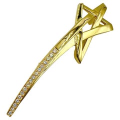 Tiffany & Co. Paloma Picasso Gold Diamond Shooting Star Brooch