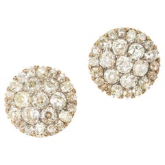 Pavé Antique-Cut Diamond Domed Earrings