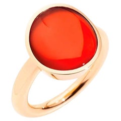 Vhernier 18k Rose Gold Carnelian Giotto Swivel Ring