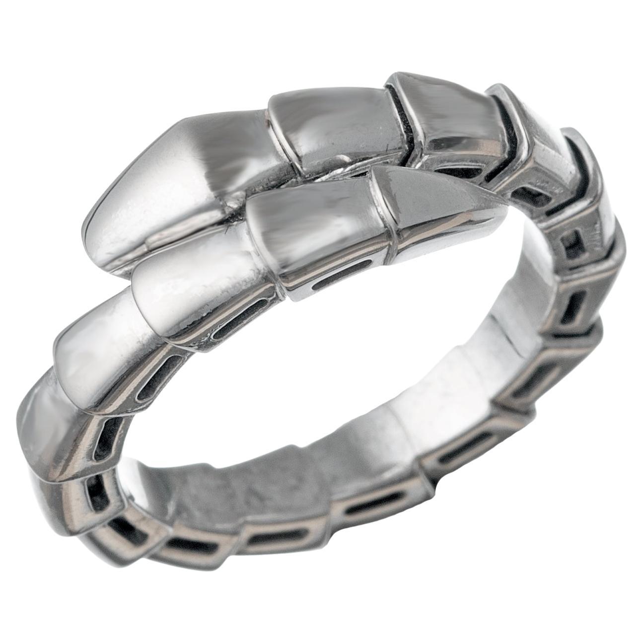 Bvlgari 18k White Gold Serpenti Viper Ring