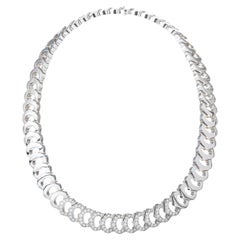 Vintage C de Cartier 18k White Gold Diamond Necklace