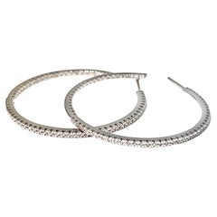 Vintage Gucci 18k White Gold Diamond Hoop Earrings