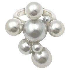 Assael 18k White Gold Pearl Bubble Cocktail Ring