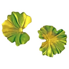 JAR Paris Summer Geranium Leaf Clip Earrings