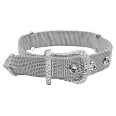 Tiffany Platinum Mesh Diamond Buckle Bracelet