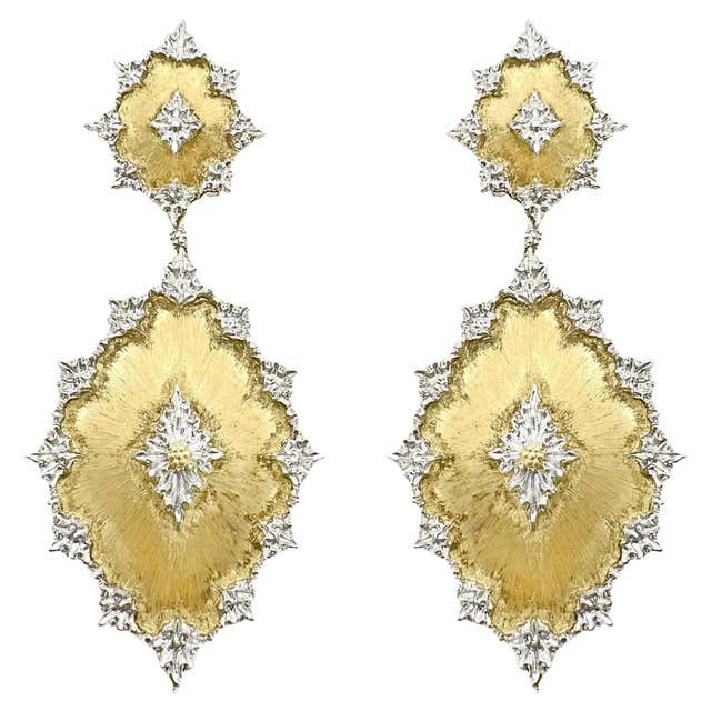 Buccellati Pearl Diamond Gold Drop Earrings For Sale at 1stDibs | gold ...