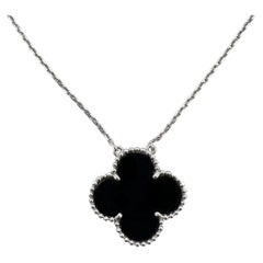 Van Cleef & Arpels Black Onyx Fifth Avenue Magic Alhambra Pendant