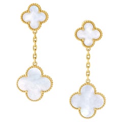 Van Cleef & Arpels Mother-of-Pearl Magic Alhambra Drop Earrings