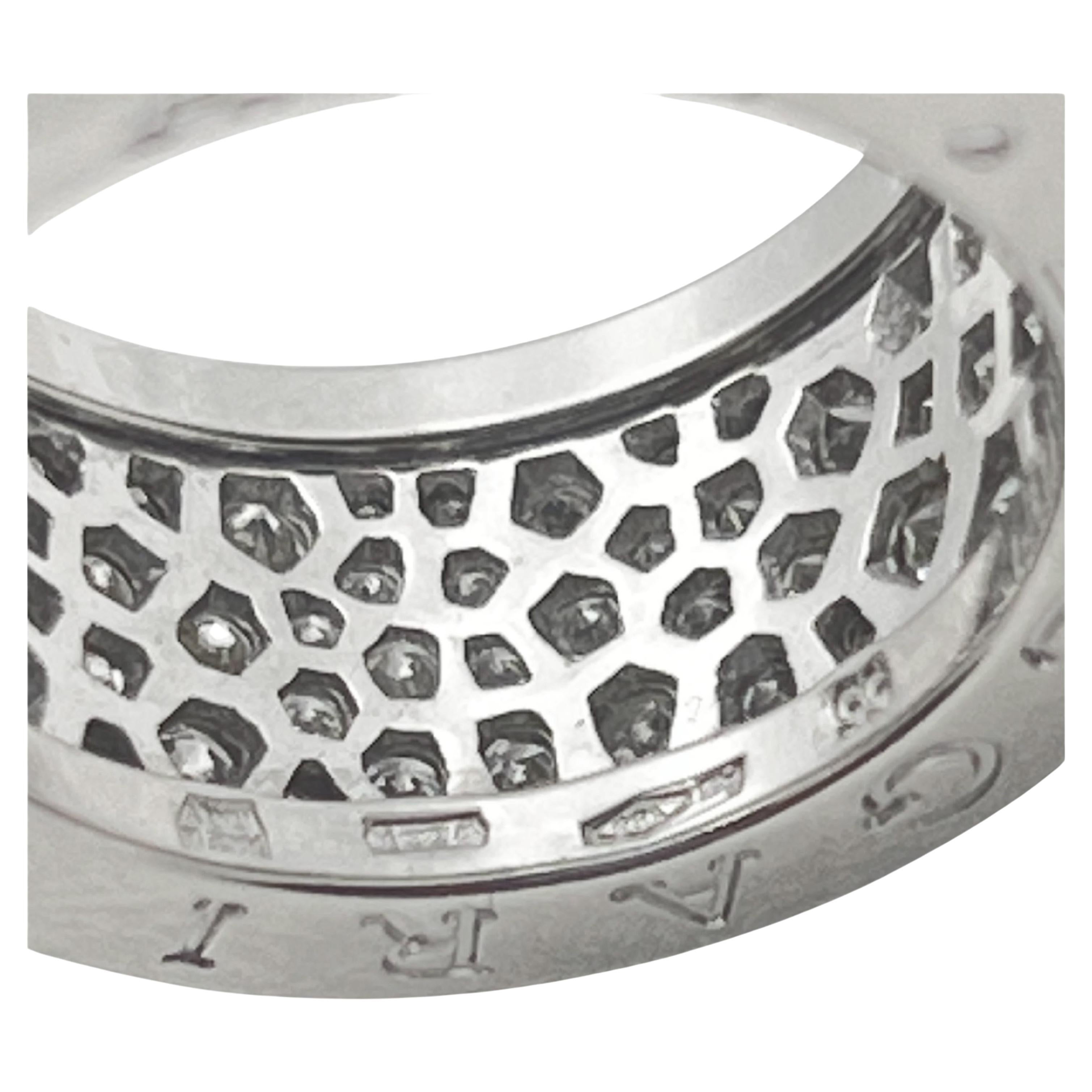Modern Bvlgari 18k White Gold Diamond B.Zero1 Band Ring For Sale