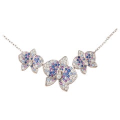 Cartier Sapphire Amethyst Diamond Caresse d'Orchidées Necklace