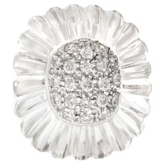 MAZ Rock Crystal Pavé Diamond Cocktail Ring