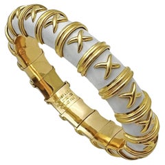 Jean Schlumberger - Tiffany & Co. Croisillon White Enamel 18k Bracelet