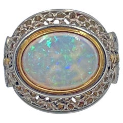 Judy Geib Platinum 18k Yellow Gold Opal Ring