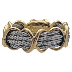 Anillo Fred Paris Fuerza 10 de cable de acero y oro de 18 quilates