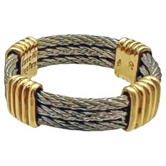 Fred Paris Anillo de Acero Fuerza 10 de Oro de 18k
