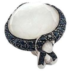 Stephen Webster Bague en cristal de roche et saphir noir