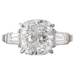 4.01 Carat Cushion Brilliant-Cut Diamond Engagement Ring