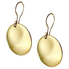 Tiffany & Co. Pendientes de gota de disco de oro amarillo de 18k Elsa Peretti