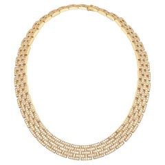 Cartier Maillon Panthère 18k Gold Five Row Diamond Necklace