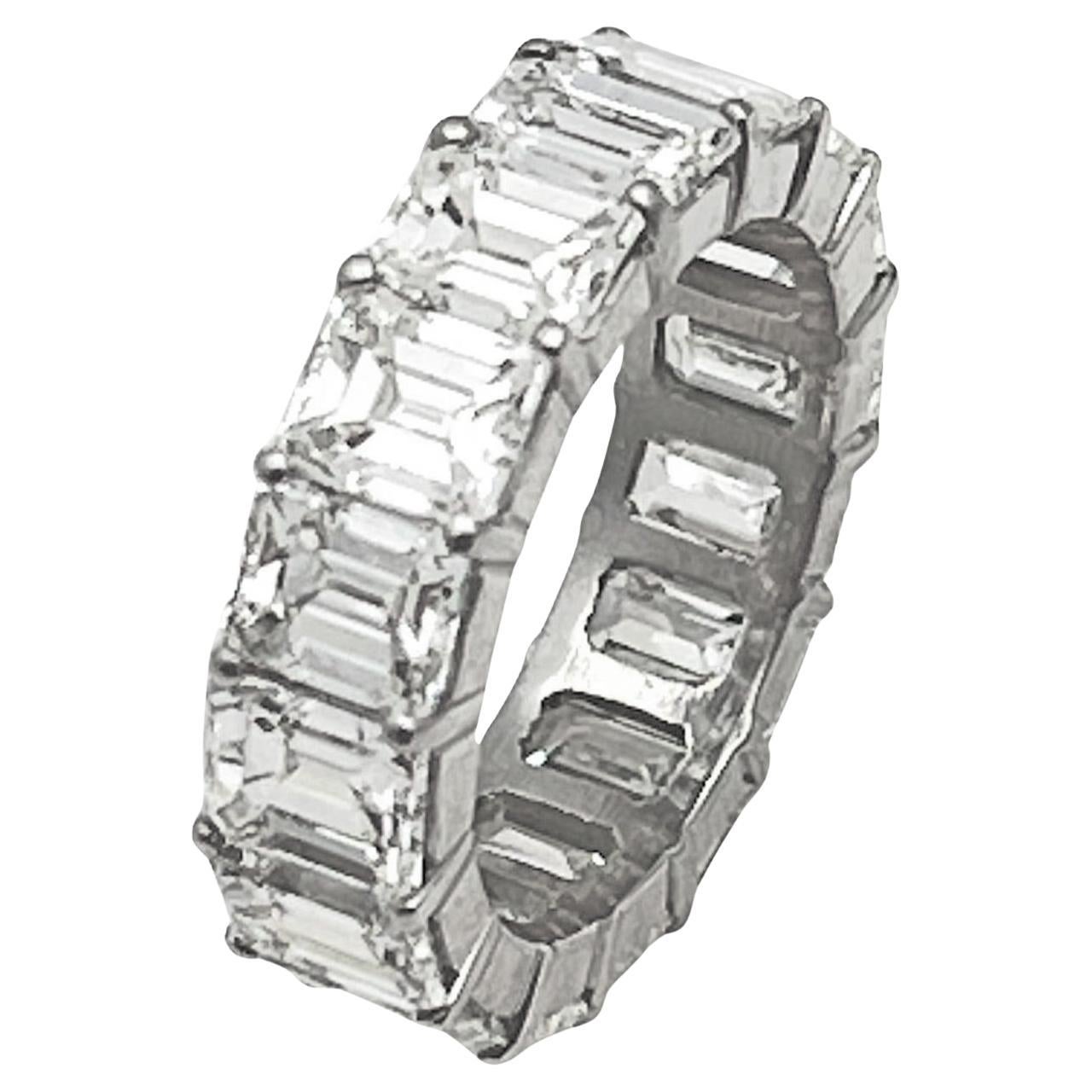 11.35ct Emerald-Cut Diamond GIA Eternity Band Ring
