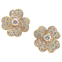 Van Cleef & Arpels 18k Yellow Gold Diamond Cosmos Earrings