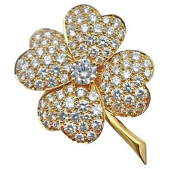 Van Cleef & Arpels 18k Yellow Gold Diamond Cosmos Clip Pendant