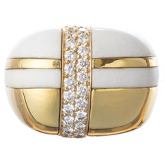 Nicholas Varney 18k Yellow Gold Cocholong Diamond Plaid Ring