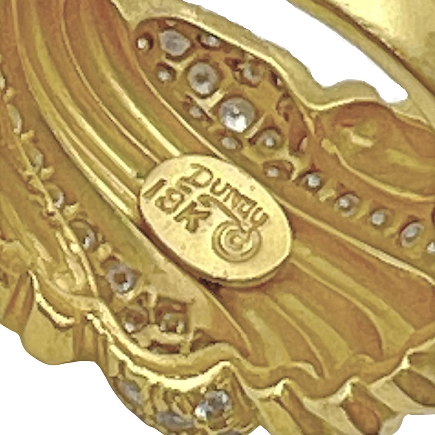 Henry Dunay, bague jonc vague en or jaune 18 carats et diamants Excellent état - En vente à Palm Beach, FL