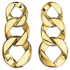 Verdura 18k Yellow Gold Piccolo Curb-Link Earrings
