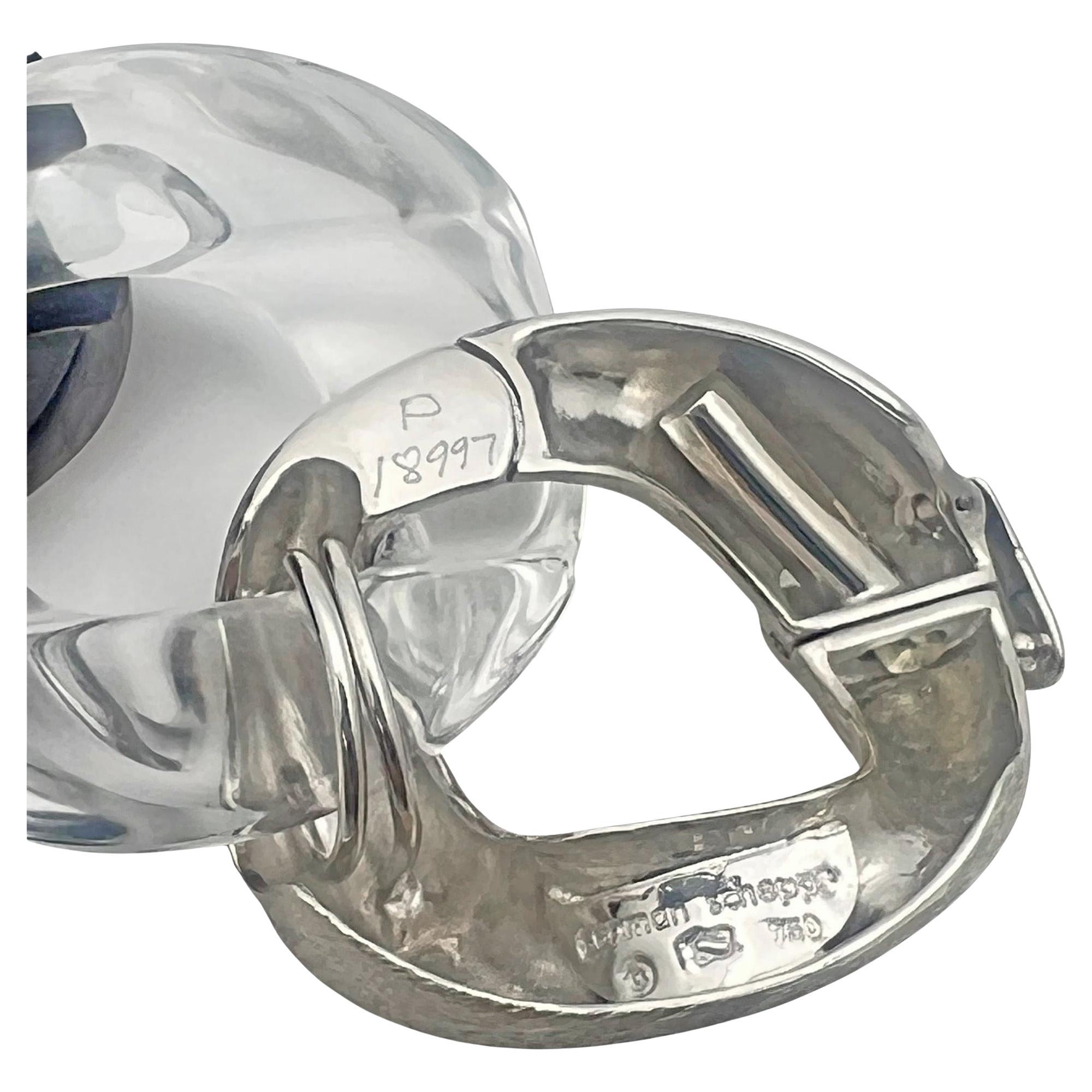 Seaman Schepps - Bracelet à maillons en or 18 carats, ébène et cristal de roche Excellent état - En vente à Palm Beach, FL