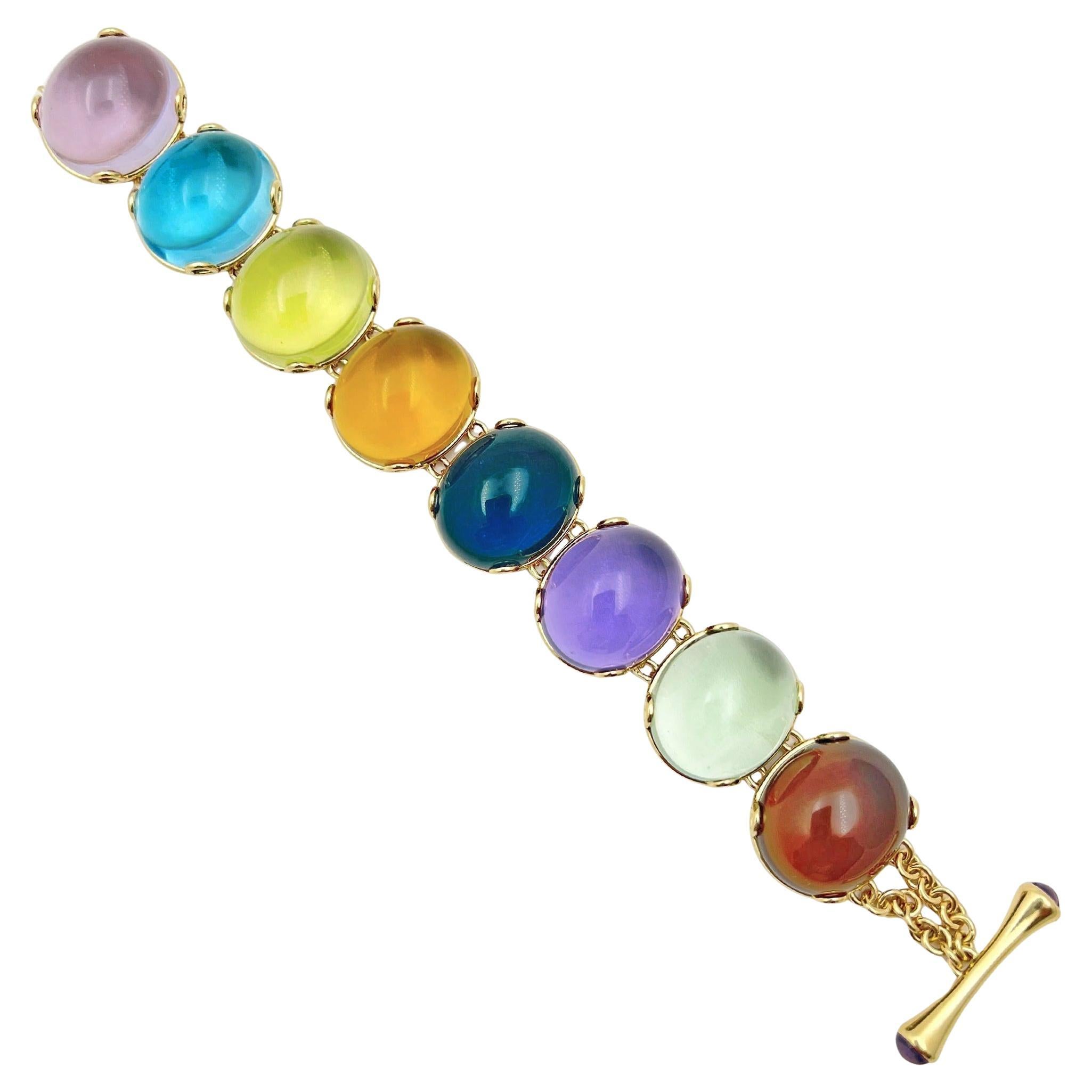 Goshwara 18k Gold Multi-Color Gemstone Bracelet
