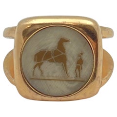 Hermès París Corozo Anillo ecuestre de oro vermeil
