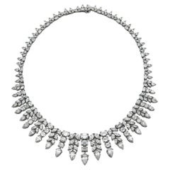 45ct Diamant-Fransen-Halskette mit gemischtem Schliff