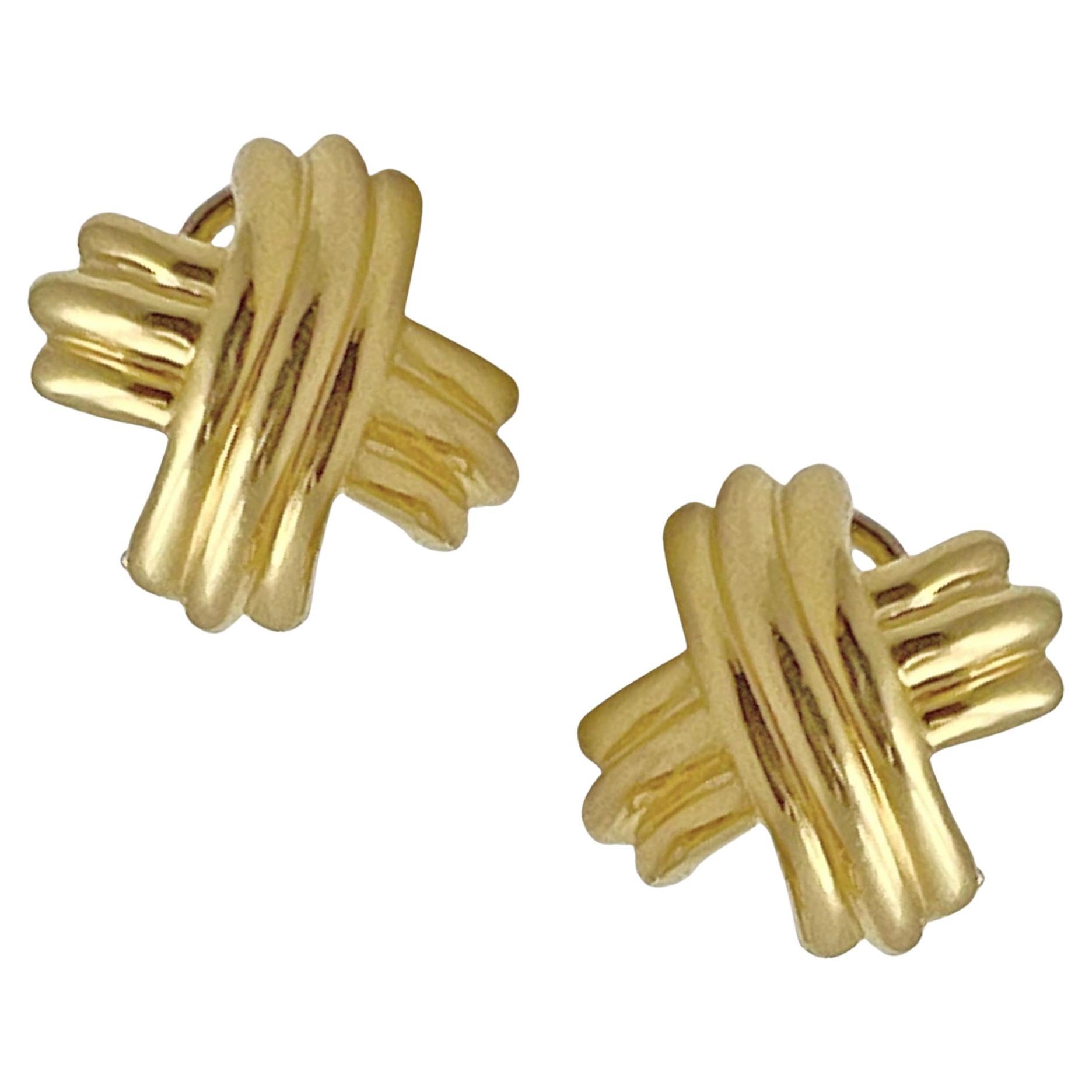 Orecchini X in oro 18k di Tiffany & Co. in vendita