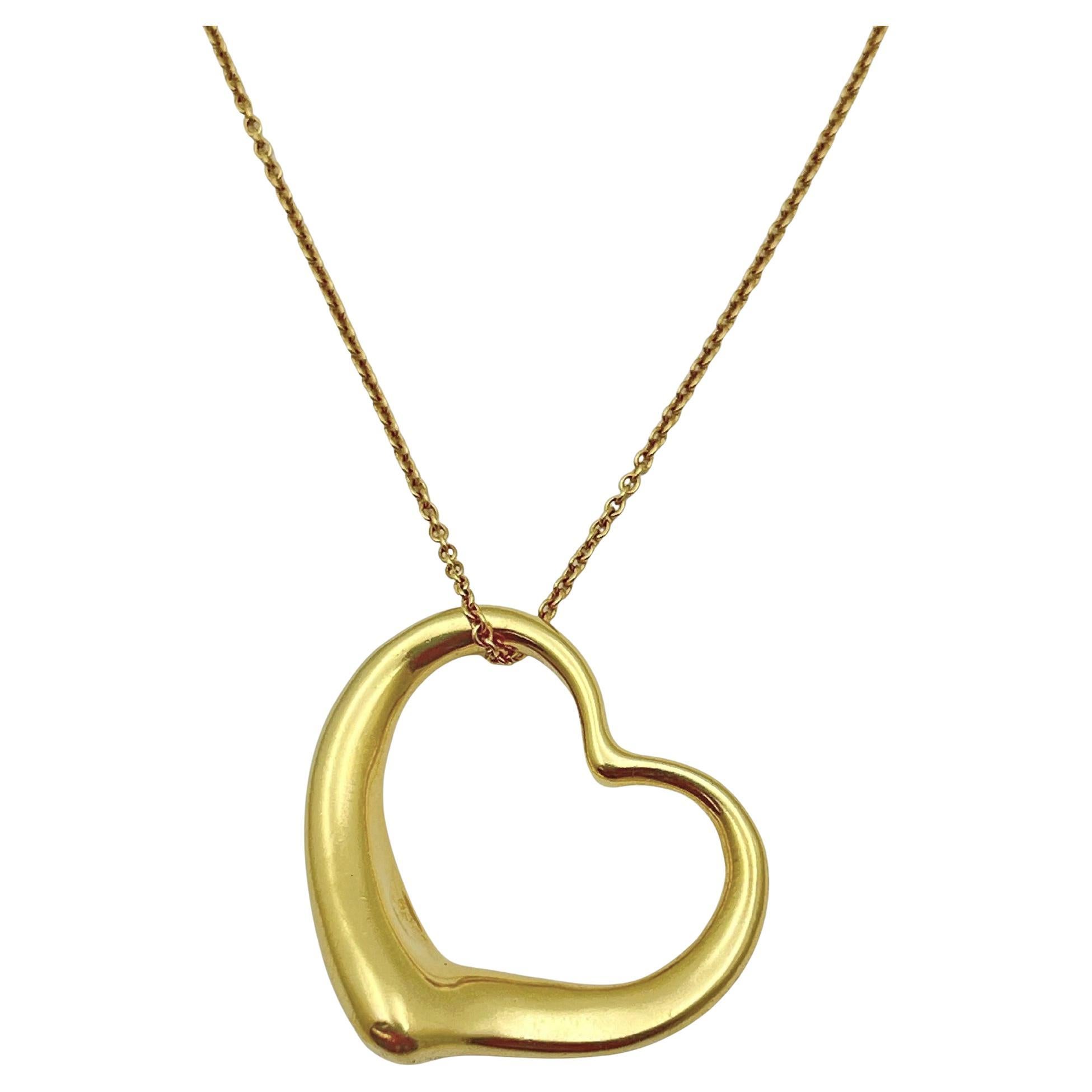 Tiffany & Co. Ciondolo a cuore aperto in oro 18k Elsa Peretti