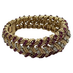 Tiffany Gold Platinum Ruby Diamond Bracelet