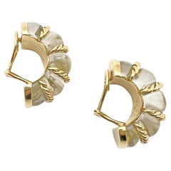 Boucles d'oreilles Seaman Schepps en or 18k avec crevettes en quartz
