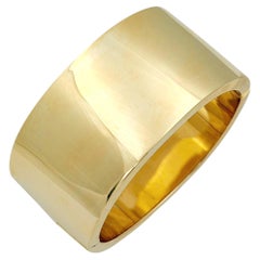 Bracelet rigide large et plat Faraone Mennella en or 18 carats