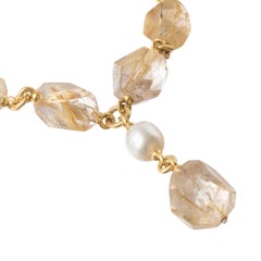 Collier Verdura avec quartz rutile et perle des mers du Sud en forme de « Y »