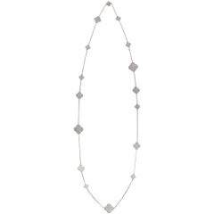 Van Cleef & Arpels 18k White Gold Diamond Magic Alhambra Long Necklace