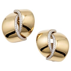 Vhernier 18k White Gold Diamond Large Abbraccio Earrings