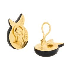 Boucles d'oreilles Verdura en or jaune 18 carats, avec citrine et onyx noir torsadé