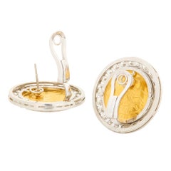 Bvlgari Sovereign Gold Coin Diamond Large Monete Earrings