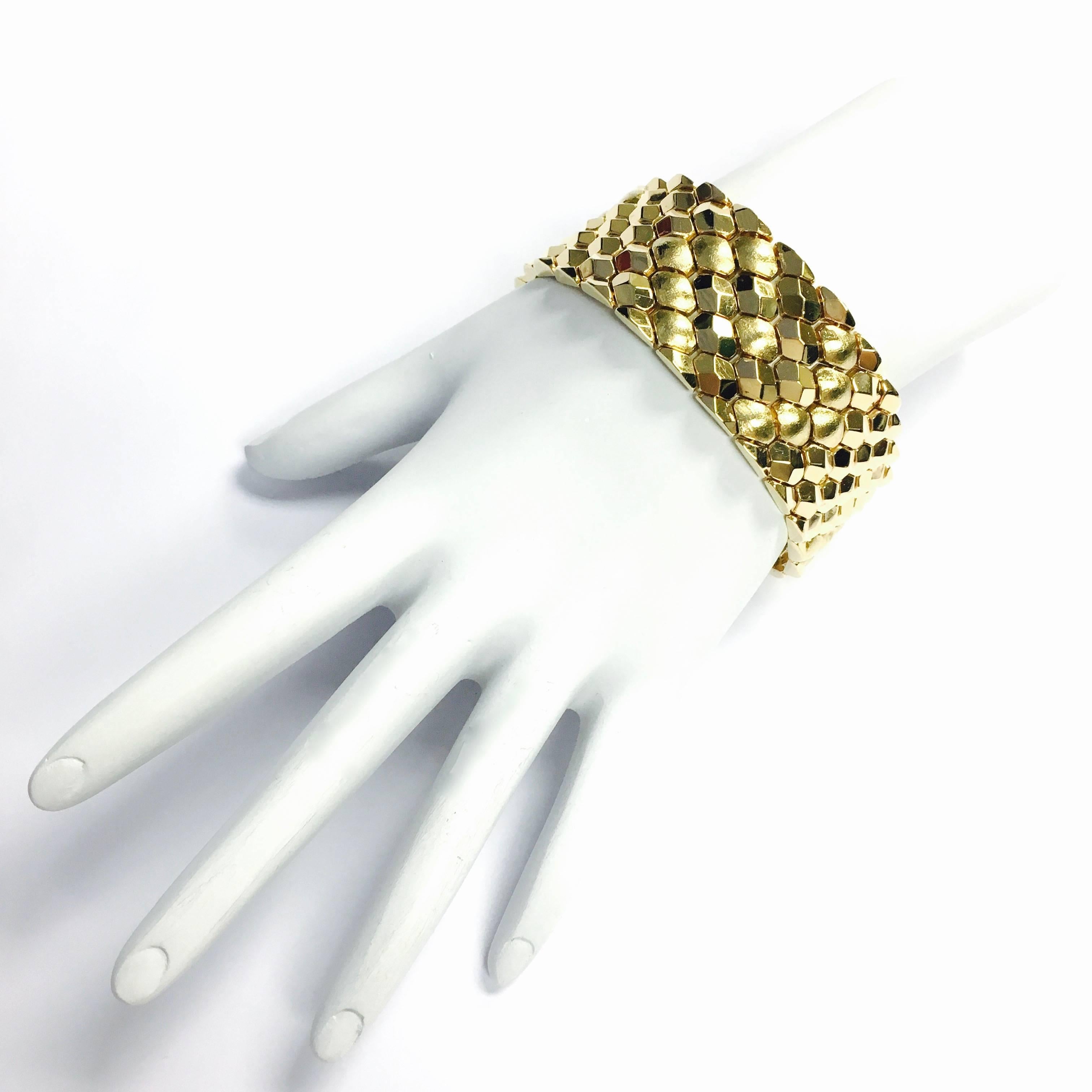 Women's or Men's Wide Yellow Gold Bracelet by FOMP