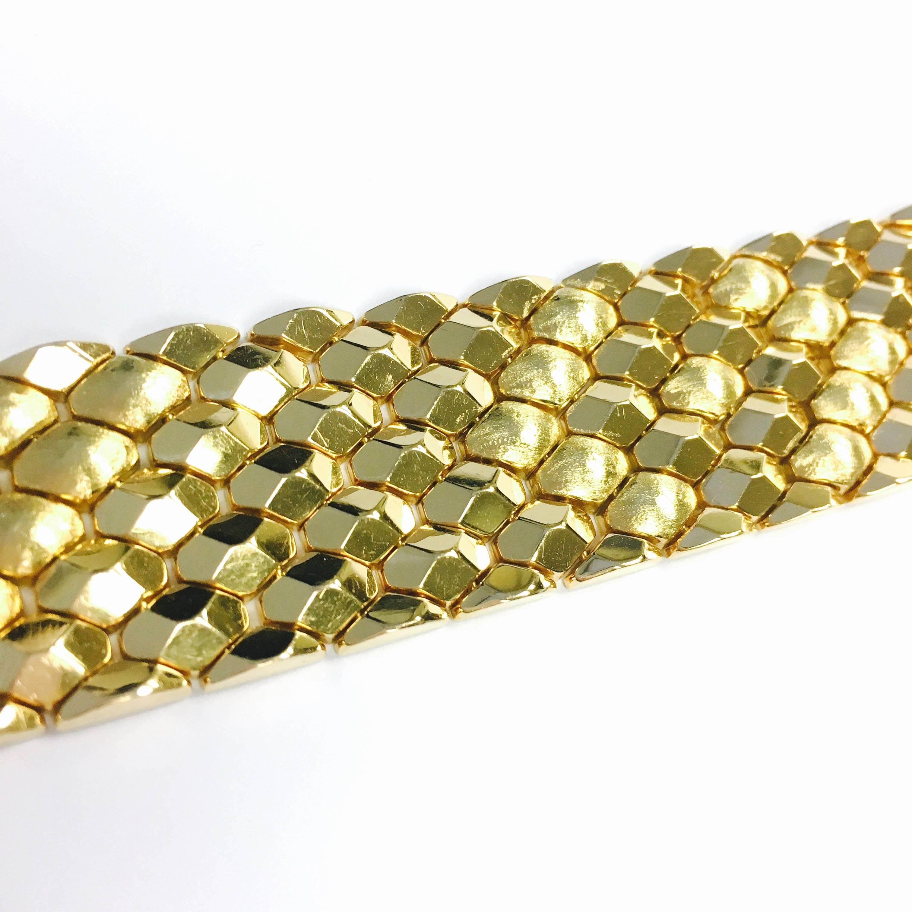Wide Yellow Gold Bracelet by FOMP In Excellent Condition In Agoura Hills, CA